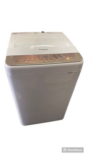 ☆中古￥10,800！【目玉商品！】Panasonic　パナソニック　7.0㎏洗濯機　家電　2017年製　NA-F70PB10型　幅56㎝ｘ奥行57㎝ｘ高さ96㎝　【BJ015】