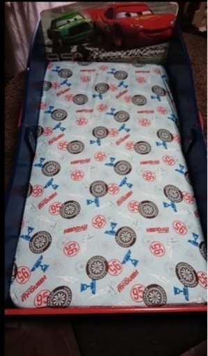 ▽終了】ベッド＆寝具4点付き☆ディズニー カーズ 木製 子供用