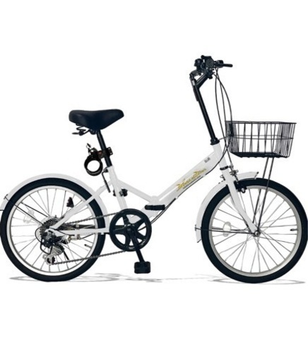 折りたたみ自転車　ライト、ワイヤー鍵付き