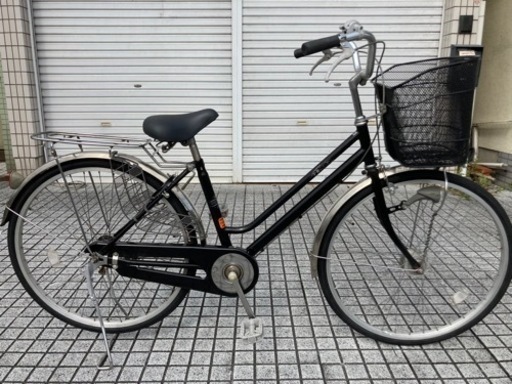【26インチ自転車】LEDオートライト付　変速なし　リヤタイヤ、チューブ、鍵新品❗️スペアキーあり　強化リヤキャリア使用　若林自転車　膳所店　SALE中❗️