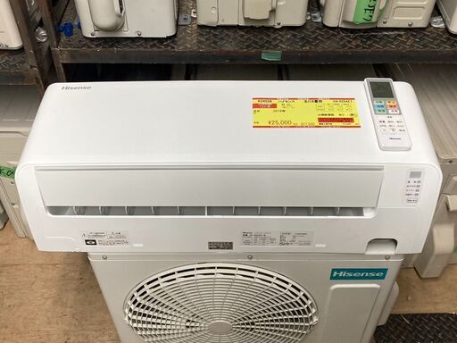 K04558　ハイセンス　2019年製　中古エアコン　主に6畳用　冷房能力　2.2KW ／ 暖房能力　2.2KW