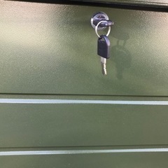 美品‼️山善 YAMAZEN 屋外 オシャレ収納 ゴミ箱 鍵付き 物置き カーキ