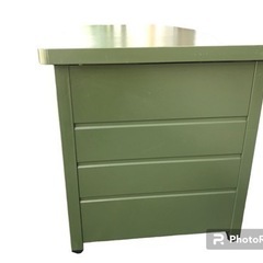 美品‼️山善 YAMAZEN 屋外 オシャレ収納 ゴミ箱 鍵付き 物置き カーキ