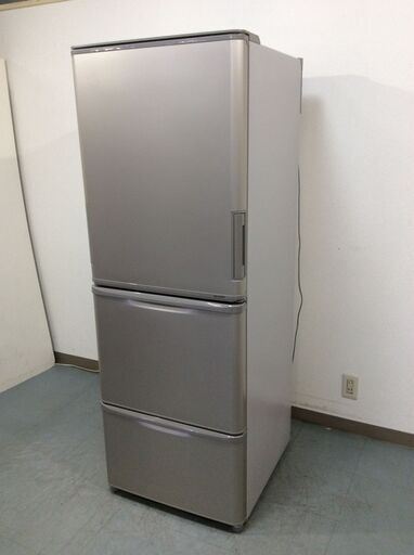 （10/20受渡済）YJT7564【SHARP/シャープ 3ドア冷蔵庫】美品 2021年製 SJ-W353G-N 家電 キッチン 冷蔵冷凍庫 両開きドア 350L