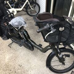 地域限定送料無料　ヤマハ　キッスミニ　三人乗り　子供乗せ　8,9AH　新基準　薄緑　ギュットミニ　ビッケ　神戸市　電動自転車 3人乗りPAS kiss mini un SP ヤマハ(YAMAHA) 子供乗せ自転車 20インチ