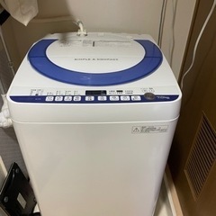 シャープ洗濯機　7キロ　給水＆排水ホース付
