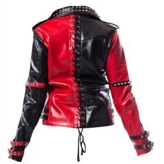 羊革・赤と黒パーティーレザーライダージャケット Sheep Leather Red and Black Jacket19990