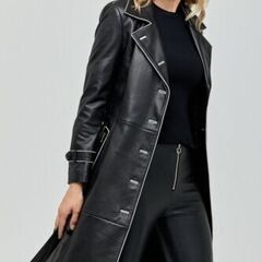 羊革・テーラード襟付きシープレザートレンチコートSheep Leather Coat with Coat Collars25990