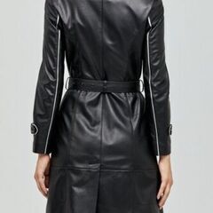 羊革・テーラード襟付きシープレザートレンチコートSheep Leather Coat with Coat Collars25990