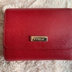 FURLA フルラ 三つ折り財布 本革レザー レッド