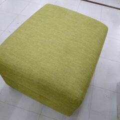 2人掛けソファ オットマン付き 幅約132cm ファブリック グリーン系