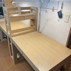 ITOKI 学習机　兄弟用　照明器具　キャビネット付き