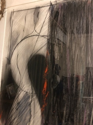 大山美信　絵画　アクリル　木炭　クレパス　定価20万