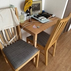 【ネット決済】テーブル&椅子2脚セット　