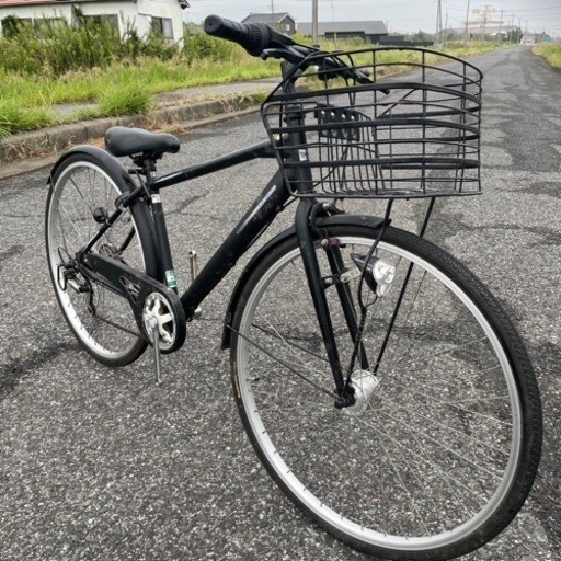 街乗り自転車 27インチ カゴ/鍵/オートライト付き 通学通勤に