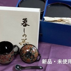 謙山窯 の茶碗蒸し器 ・スプーン・プレート セット