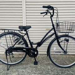 新品/未使用　ママチャリ　オートライト　 26インチ　シマノ製6段変速  ジェットブラック