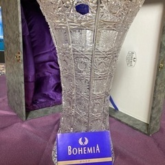 ボヘミア グラス 花瓶 (未使用)