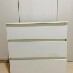 ikea ベースキャビネット 引き出し3個付き ホワイト 中古