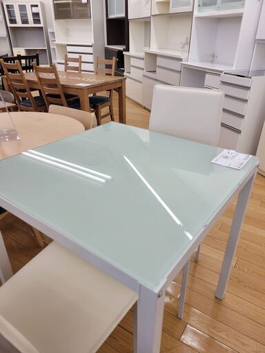 ☆ジモティ割あり☆ 二人掛けダイニングセット ホワイト H77×D75×W75
