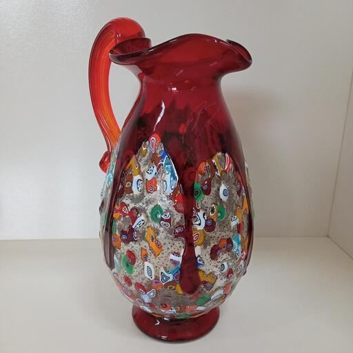 MURANO GLASS ムラノ 金彩 レッド 水差し ピッチャー ☆【ヴェネチア