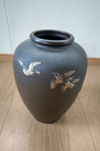 花瓶 雀 銅製