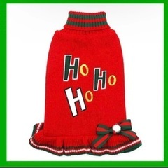 クリスマス  小型犬 セーター ドレス ボウタイ ニット プルオ...