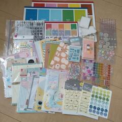 使用済みの色画用紙、シール、レターセット、封筒、カード