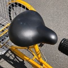 価格変更! 24インチ 3輪自転車 7段変速ギア 後カゴ付き 黄色 エキスパート