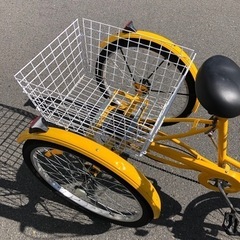 価格変更!  24インチ 3輪自転車 7段変速ギア 後カゴ付き 黄色 エキスパート藤沢辻堂店 価格変更! 24インチ 3輪自転車 7段変速ギア 後カゴ付き 黄色 エキスパート