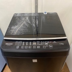 I350 🌈 Hisense 洗濯機 （5.5㎏）スタイリッシュなマットブラック