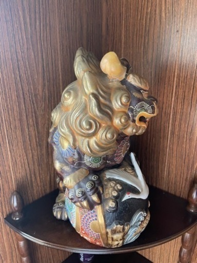 九谷焼　獅子　吉田賢蔵作 九谷焼獅子吉田賢蔵作