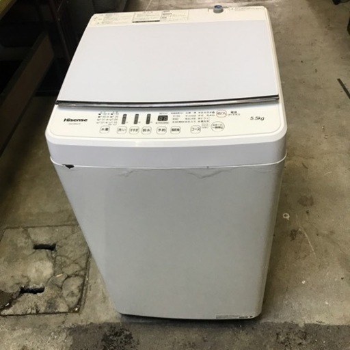 k2310-234 Hisense 全自動洗濯機 HW-G55A-W 5.5kg 2018年製　動作確認済み　キズ汚れサビ表面ウキ有　現状渡し
