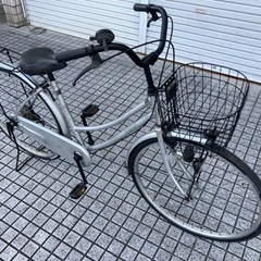 26インチ自転車】変速なし パンクのしにくいタブアップタイヤを前後に使用