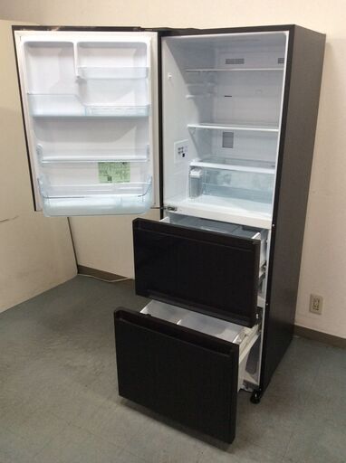 （12/4受渡済）YJT7569【Panasonic/パナソニック 3ドア冷蔵庫】高年式 2020年製 NR-C341GCL-T 家電 キッチン 冷蔵冷凍庫 左開きドア 自動製氷 335L