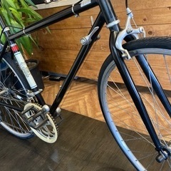 【前後タイヤ・チューブ新品！】2×7速　700×28cヴィンテージ風クロスバイク　ブラック