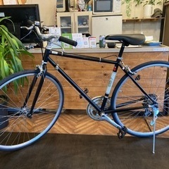 【前後タイヤ・チューブ新品！】2×7速　700×28cヴィンテージ風クロスバイク　ブラック