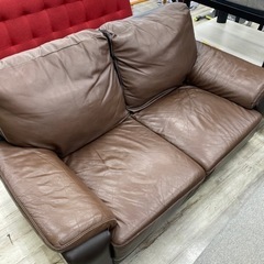 2人掛け ソファー レザー ブラウン