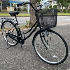 ママチャリ自転車 26インチ ライト/カゴ付 ブラック