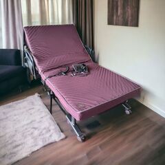 23T455_ジD 美品 ATEX 折りたたみ 2モーター 電動 シングルベッド AX