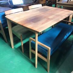 【愛品館八千代店】ニトリ　ベンチダイニング4点セット　アルナス