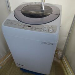 1ヶ月保証/洗濯機/8キロ/8kg/穴なしサイクロン洗浄/低騒音/ファミリーサイズ/シャープ/SHARP/ES-GV8D/中古品/JKN6111/