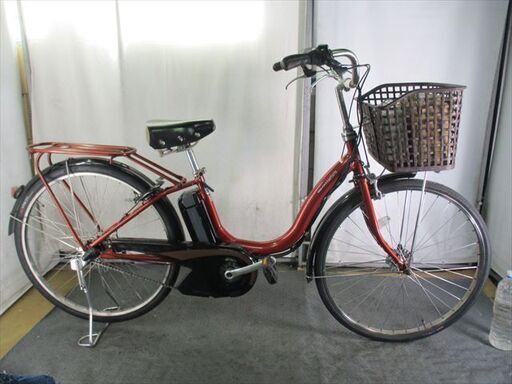 Ｄ60　★整備済み　中古電動自転車★ヤマハ　パスナチュラ【26インチ　　ブラウン　バッテリー新品8.9Ah】