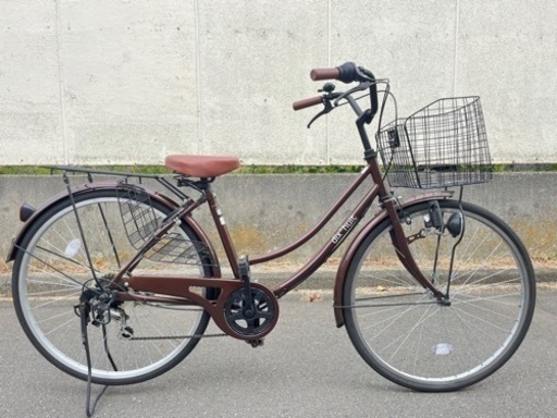 自転車　26インチ　ギアあり　ママチャリ　カゴ、ライト付
