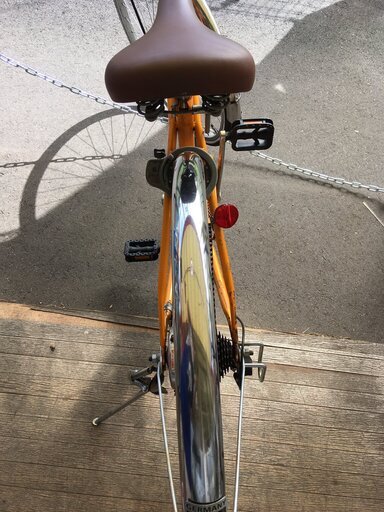☆店頭にて試乗可☆ J2698 シティサイクル自転車 オレンジ 27インチ