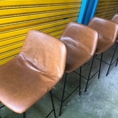 業務用キャメル色の可愛い　椅子4脚組みセット