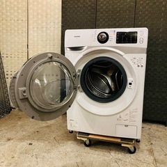 ⭕️運搬無料サービスあり⭕️  ドラム式洗濯機　ドラム　洗濯機　7.5kg HD71-W/S HD71-W 2021年製　部屋干し時間短縮　温水洗浄　