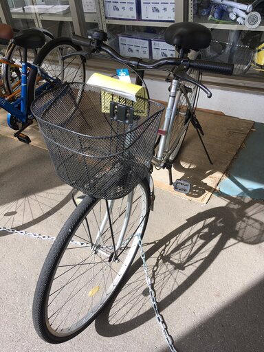 自転車 No.100 シティサイクル シルバー 27インチ 6段切り替え