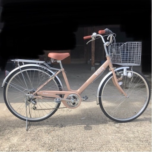 自転車 26インチ 6段階変速 ママチャリ ピンク VOICE  Switch to bicycle life SHIMANO シマノ