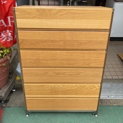 無印良品 ステンレスユニットシェルフ 木製ボックス(引き出し・オーク) 6段チェスト